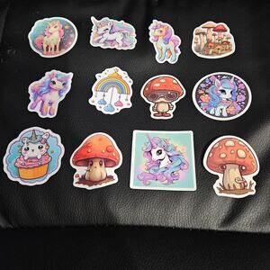 Fantasy Sticker Lot ~ Unicorn Magic Mushroom Rainbow Fairytale